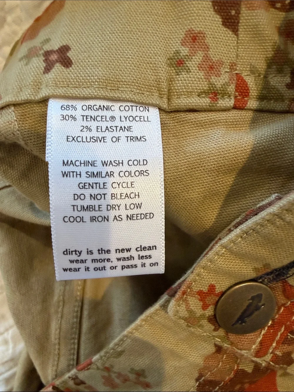 Toad&Co Tan Organic Cotton Shorts Earthworks Red Floral Women’s Size 8 - Picture 6 of 9